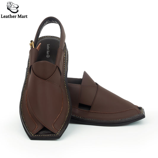 LEATHER MART PESHAWAR ZALMI DARK BROWN